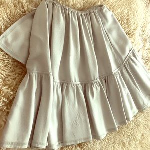 Fendi gathered silver silk skirt, EUR 38 US M.